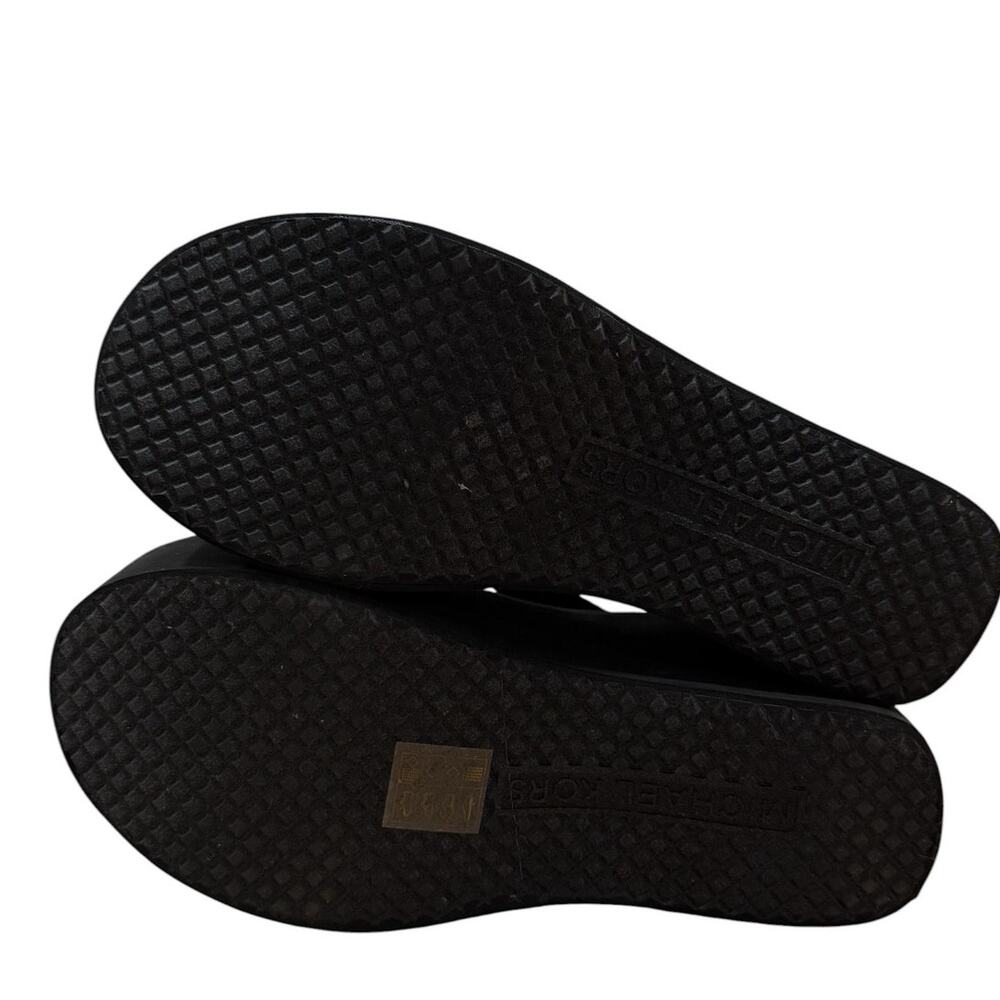 Michael Kors Benny Platform Flip Flops MK Logo Sandals Size 8 Y2K Vibes - Picture 5 of 7